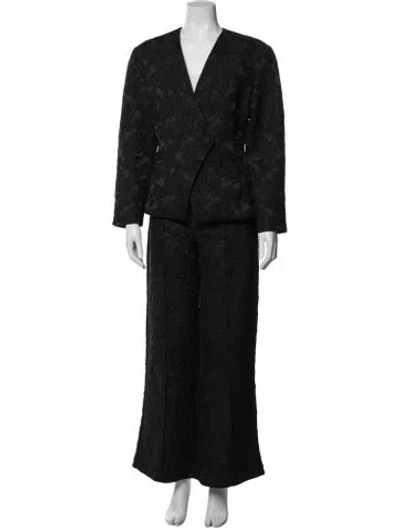 Pre-owned D'estree Patterned Pant Set W/ Tags In Black
