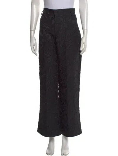 Pre-owned D'estree Patterned Wide Leg Pants In Black