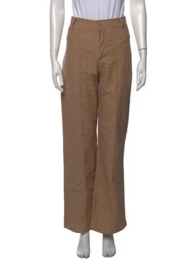Pre-owned D'estree Patterned Wide Leg Pants In Brown