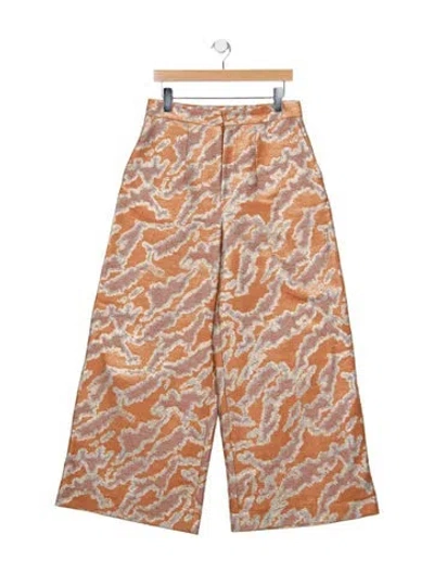 Pre-owned D'estree Patterned Wide Leg Pants In Multicolor