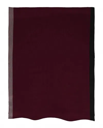 D'estree Pierre Wool Scarf In Burgundy/taupe In Multi