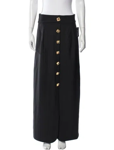 Pre-owned D'estree Pleated Accents Long Skirt W/ Tags In Black