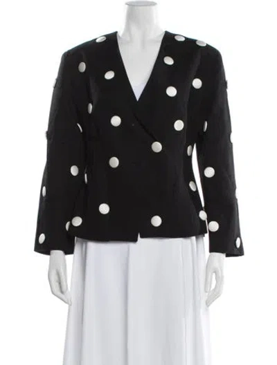 Pre-owned D'estree Polka Dot Print Blazer W/ Tags In Black