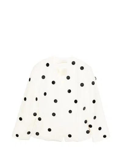 D'estree Polka-dot Button-embellished Jacket In White