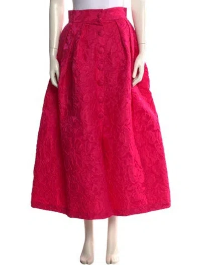 Pre-owned D'estree Printed Midi Length Skirt In Pink