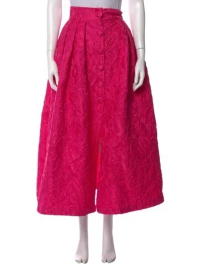 Pre-owned D'estree Printed Midi Length Skirt In Pink