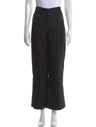 Pre-owned D'estree Printed Wide Leg Pants In Black