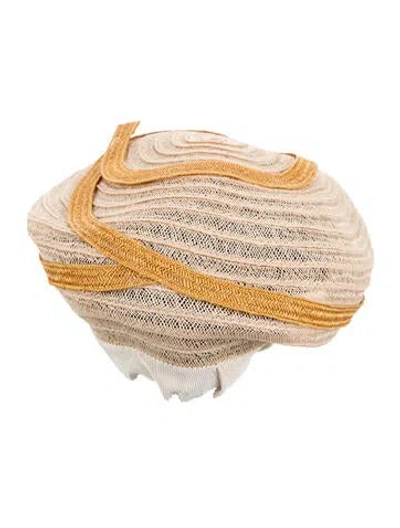 Pre-owned D'estree Raffia S Hat In Neutral