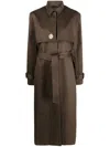 D'estree Rudolf Belted Trench Coat In Brown