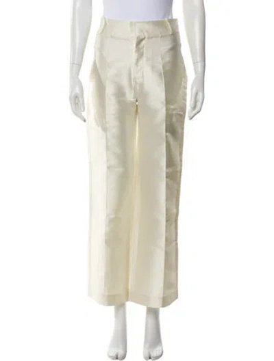 Pre-owned D'estree Silk Wide Leg Pants W/ Tags In Neutral