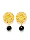D'estree Sonia Daisy Earrings In Black