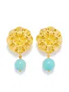 D'estree Sonia Daisy Earrings In Blue