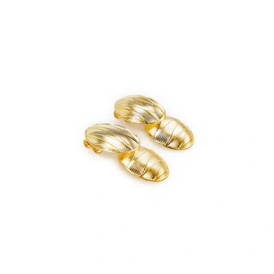 D'estree Sonia Double Geometric Earrings In Gold