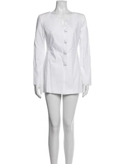 Pre-owned D'estree Square Neckline Mini Dress In White