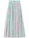 D'estree Striped Buttoned Skirt In Green