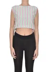 D'estree Striped Cropped Top In Multicoloured