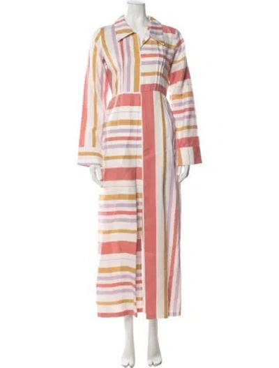 Pre-owned D'estree Striped Long Dress In Multicolor