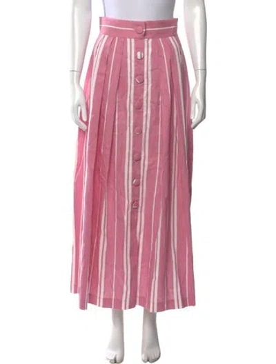 Pre-owned D'estree Striped Long Skirt In Pink