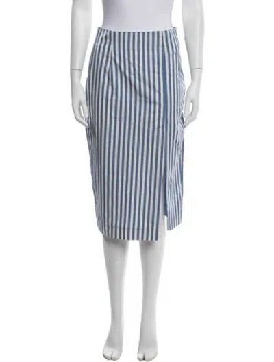 Pre-owned D'estree Striped Midi Length Skirt W/ Tags In Blue/white