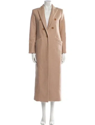 Pre-owned D'estree Virgin Wool Peacoat In Neutral
