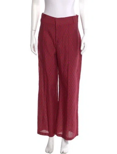 Pre-owned D'estree Virgin Wool Wide Leg Pants In Pink