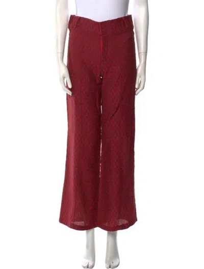 Pre-owned D'estree Virgin Wool Wide Leg Pants W/ Tags In Pink