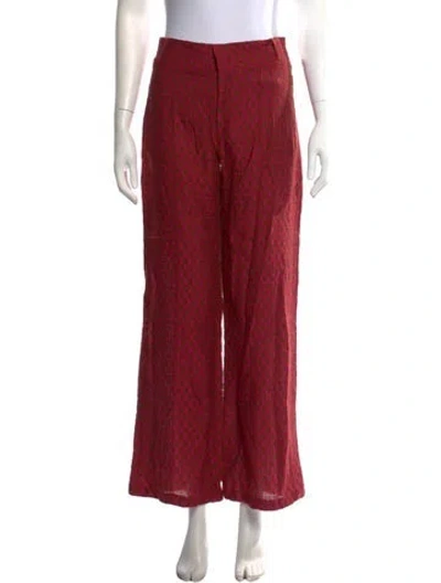 Pre-owned D'estree Virgin Wool Wide Leg Pants W/ Tags In Pink