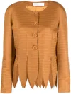 D'estree Wade Ribbed Satin Jacket In Brown