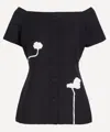 D'estree Destree Women's Black Hishiro Stripe Wool Top In Black