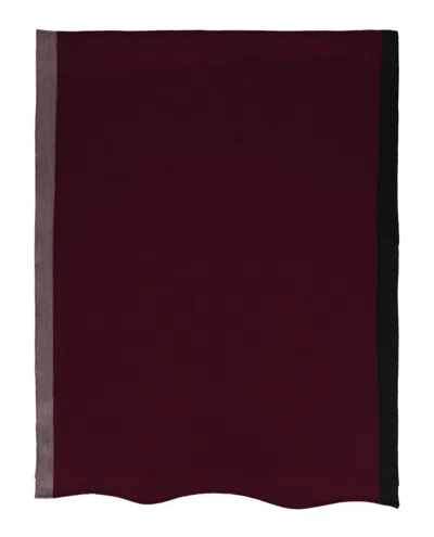 Pre-owned D'estree Women's  Pierre Wool Scarf In Burgundy