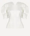 D'estree Destree Women's Janet Ecru Puff-sleeve Top In White