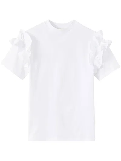 D'estree Sophie Ruffle-detailing T-shirt In White