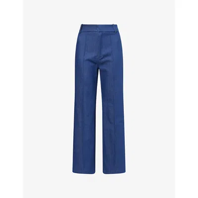 D'estree Womens Blue Yoshitomo Stretch-denim Trousers