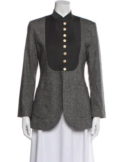 Pre-owned D'estree Wool Evening Jacket In Gray