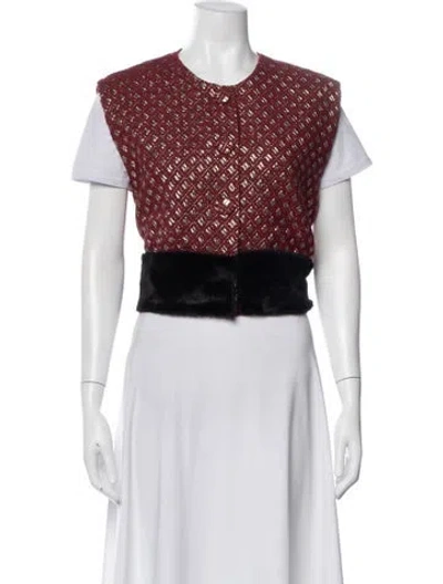 Pre-owned D'estree Wool Printed Vest In Multi