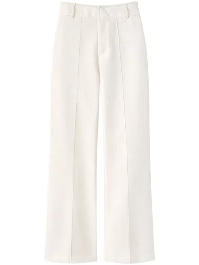 D'estree Yoshi Jacquard Trousers In White