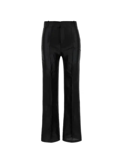 D'estree Yoshimoto Satin Trousers In Black