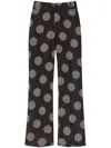 D'estree Yoshismart Jacquard Cropped Trousers In Black