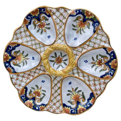 Pre-owned Desvres 19th Century French Faience Oyster Plate  In Brown