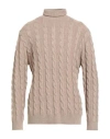 Detwelve Man Turtleneck Sand Size 44 Wool, Cashmere