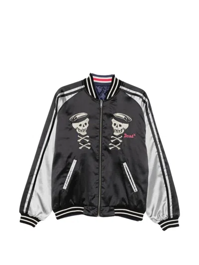 Deus Bomber "suka" With Skull Embroidery In Black