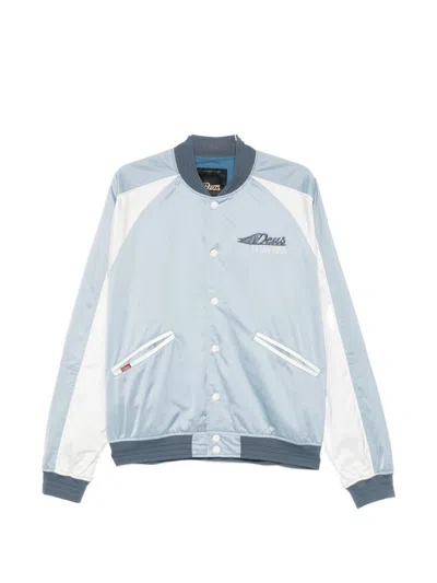 Deus Color-block Jacket With Embroidered Logo In Blue