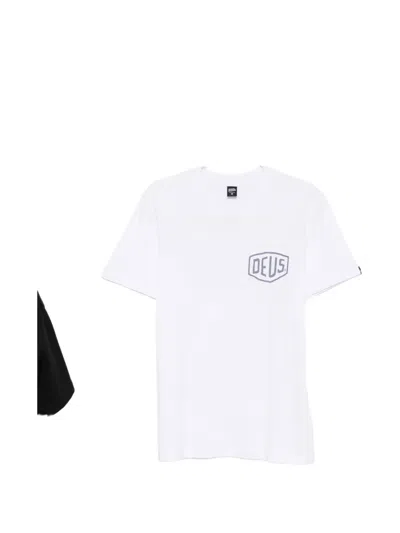 Deus Ex Machina Biarritz Address Logo T-shirt In White