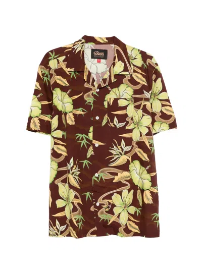 Deus Ex Machina Broadus Floral Shirt In Brown