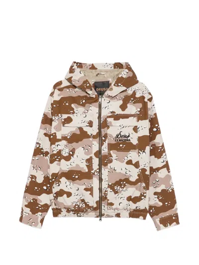 Deus Ex Machina Camouflage Hooded Jacket In Neutral