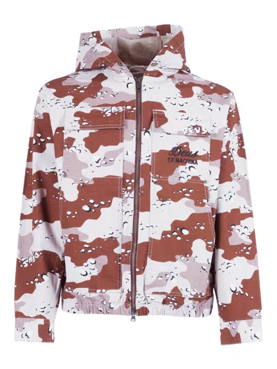 Deus Ex Machina Camouflage Venice Sign Casual Jacket In Brown