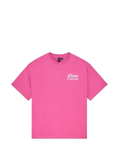 Deus Ex Machina Canggu Sign Logo-print Short-sleeve T-shirt In Pink