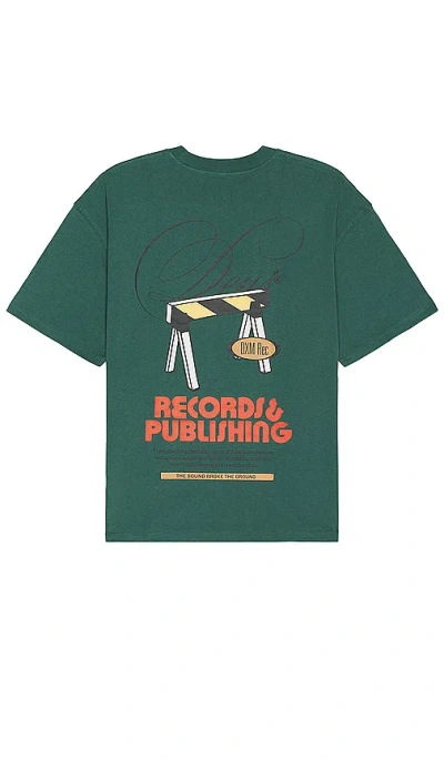 Deus Ex Machina Caution Tee In Work Green