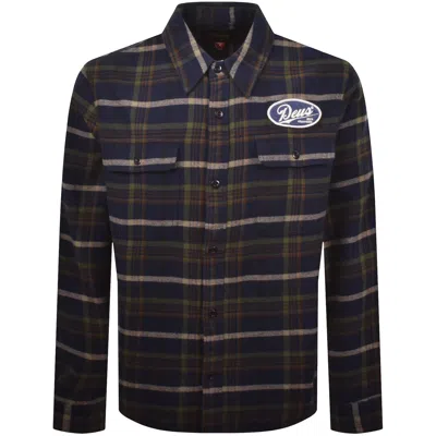 Deus Ex Machina Check Shirt Navy In Multi