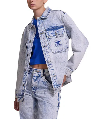 Deus Ex Machina Crosby Work Jacket In Indigo Acid Stonewash In Multi